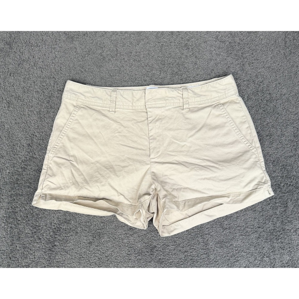 Gap Womens Khaki Beige City Short Mid Rise Chino Cuffed Shorts Size 6
